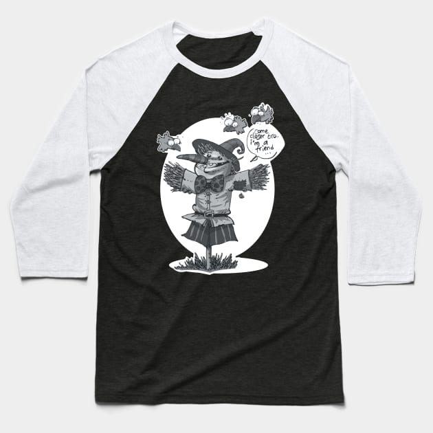 scarecrow funny cartoon grey tint Baseball T-Shirt by anticute